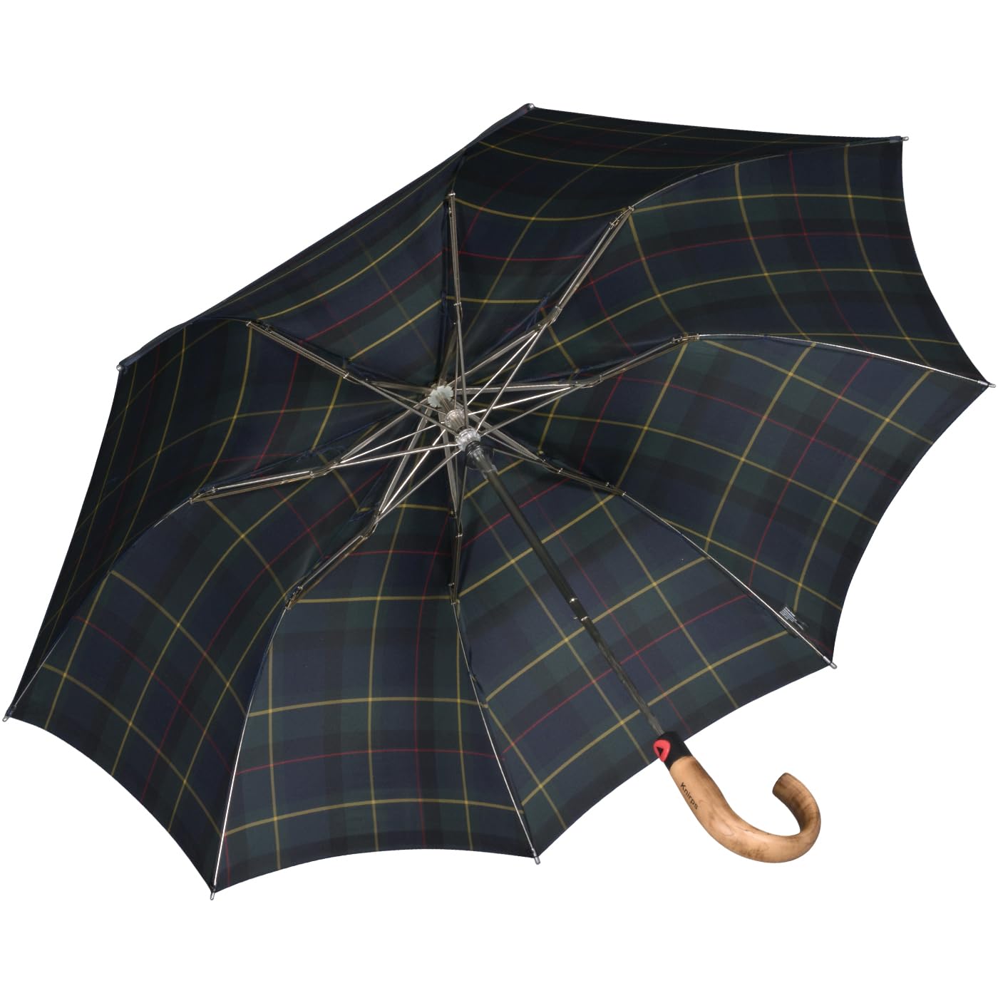 Knirps Topmatic SL - Ombrello tascabile da uomo con manico rotondo in legno Gents Prints