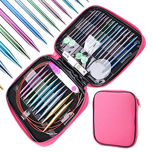 Aiguilles à tricoter interchangeables aluminium lot complet tricot circulaire