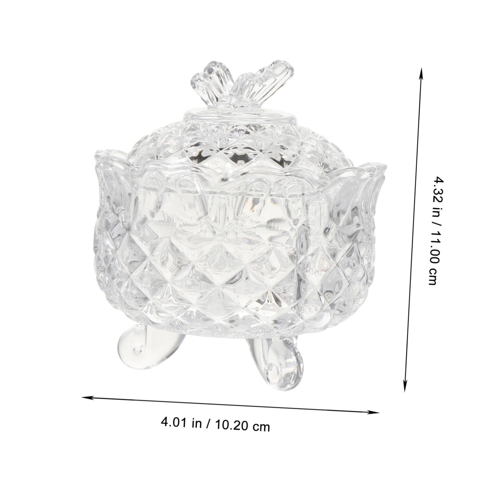 SOLUSTRE Tarro de Cristal Transparente Tapa en Forma de Mariposa, Juego de 2 Piezas, Diseño Elegante y Compacto para Almacenar Dulces y Caramelos