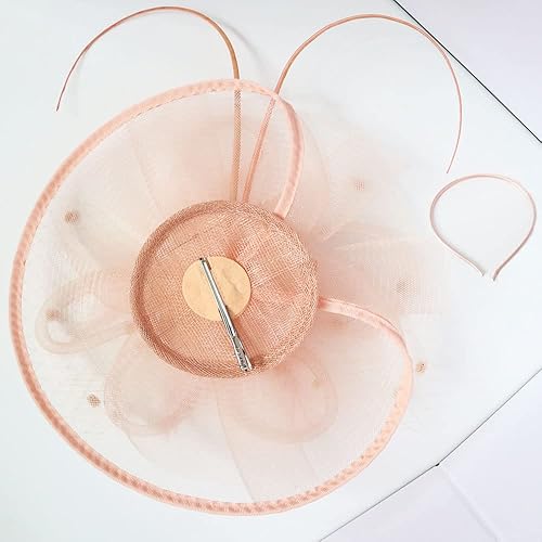 Miniatura 8 de Tocado hecho a mano para mujer, tocado de Kentucky para fiesta de té de los años 20, sombrero de pastillero, tocado de plumas