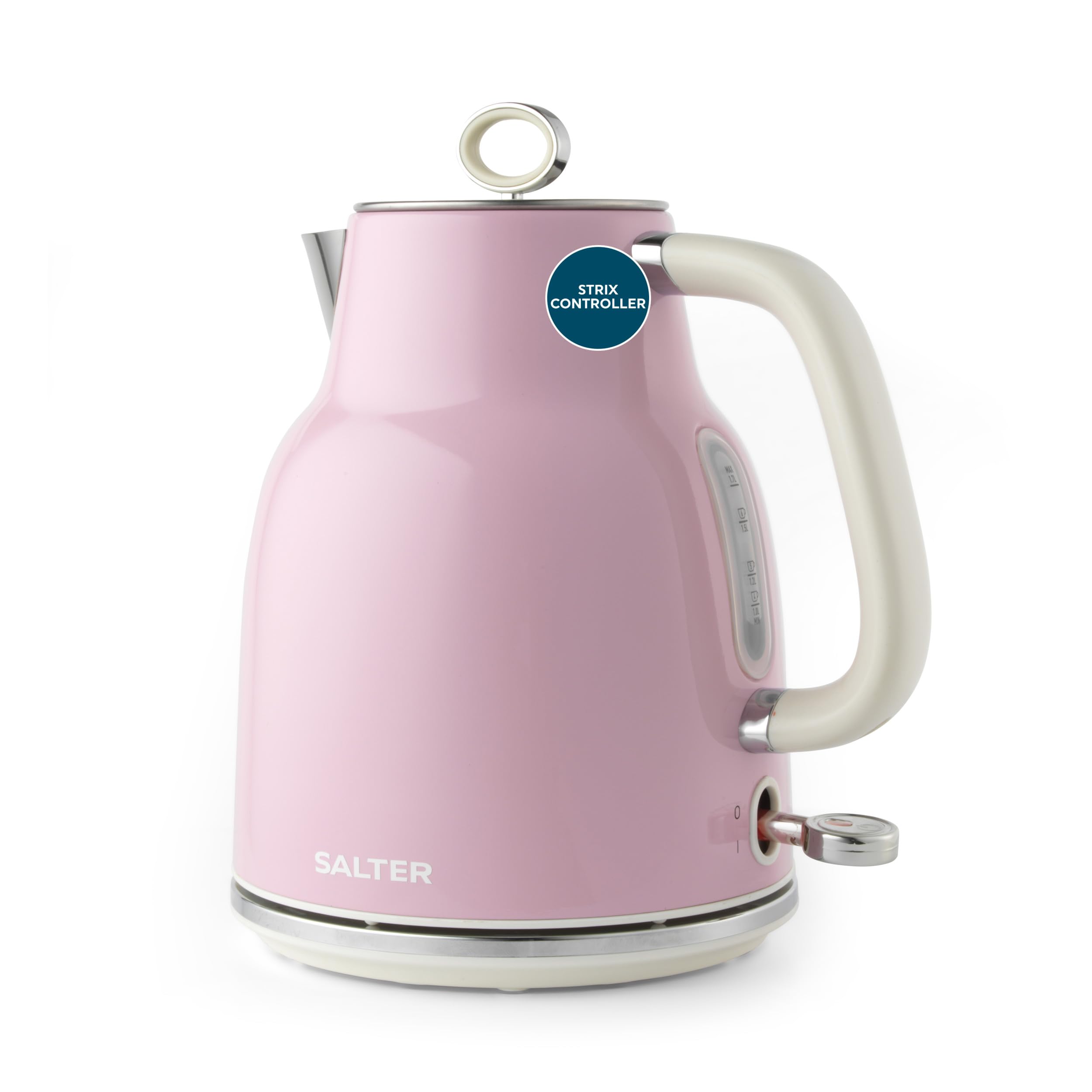 Bouilloire rétro Salter 1,7 L, 3 kW, rose-crème