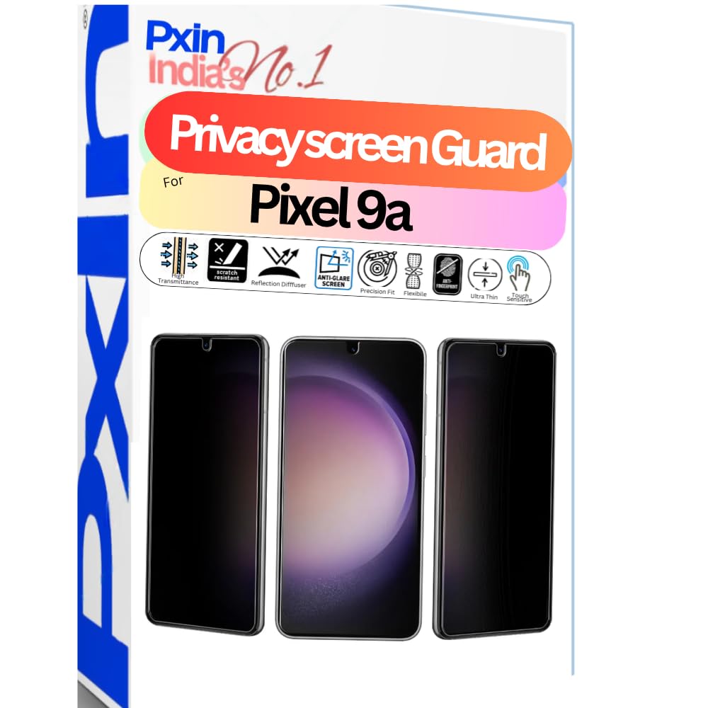 Pxin Mobile Privacy Guard compatible with Pixel 9a | Mobile Privacy screen protector | Anti Glare | Anti Spy Screen Protector | Reduces blue light | Scratch proof | Eye Protection-image-17