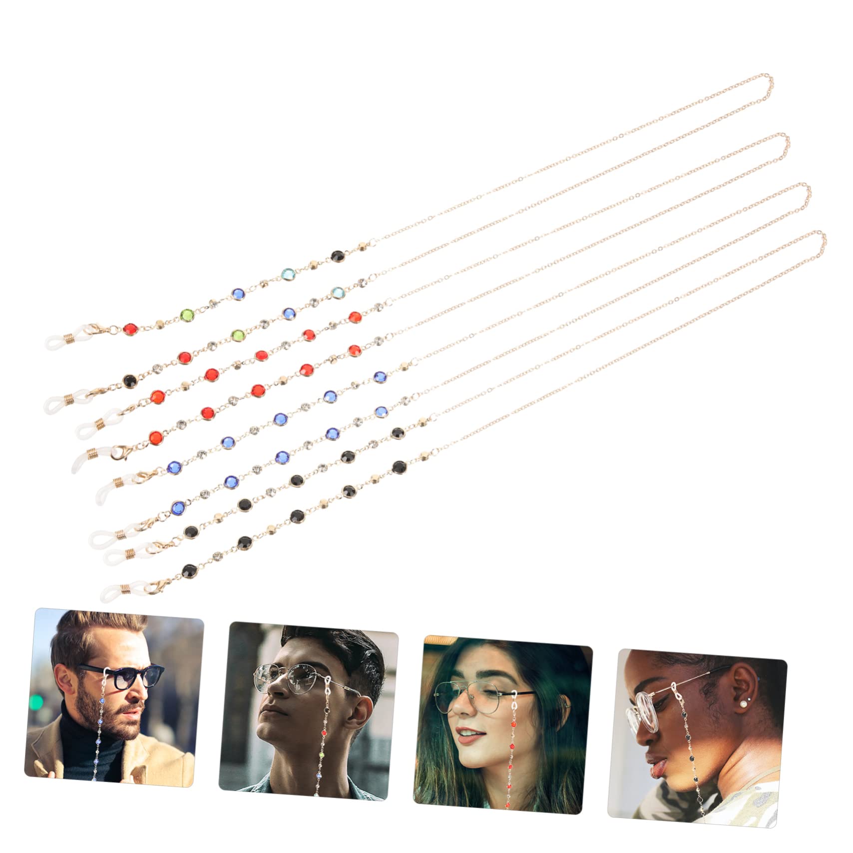 LIFKOME 5 Juegos De Correas Para Gafas De Sol De Moda Cadena Para Collar De Gafas De Mujer Para Ocasiones Especiales 4 Piezas X 5
