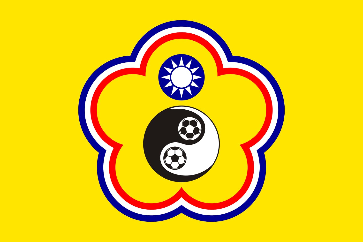 Ancien drapeau Chinese Taipei Football XL pour décoration de salle de sport