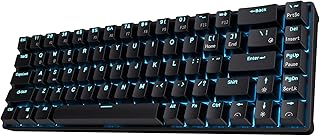 RK Royal KLUDGE RK68 (RK855) Wireless/Wired 65% Compact Mechanical Keyboard, 68 Keys 60% Bluetooth Rechargeable Gaming Keyboard with Macro Keys for Windows and Mac (Red Switch, Black)