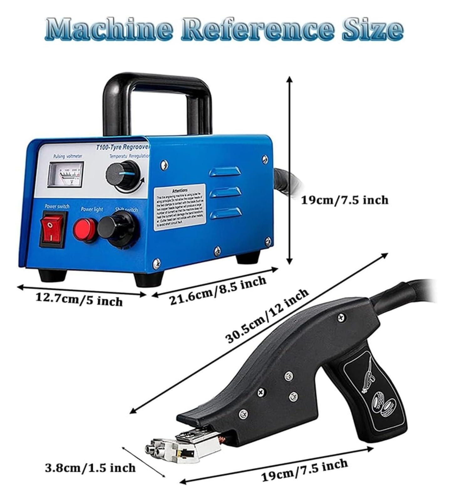 Outil à rainure pneumatique, machine portative chauffée pour rainurer des pneus, rechapage de vieux pneus, kits de découpe pour redessiner des pneus avec 20 lames
