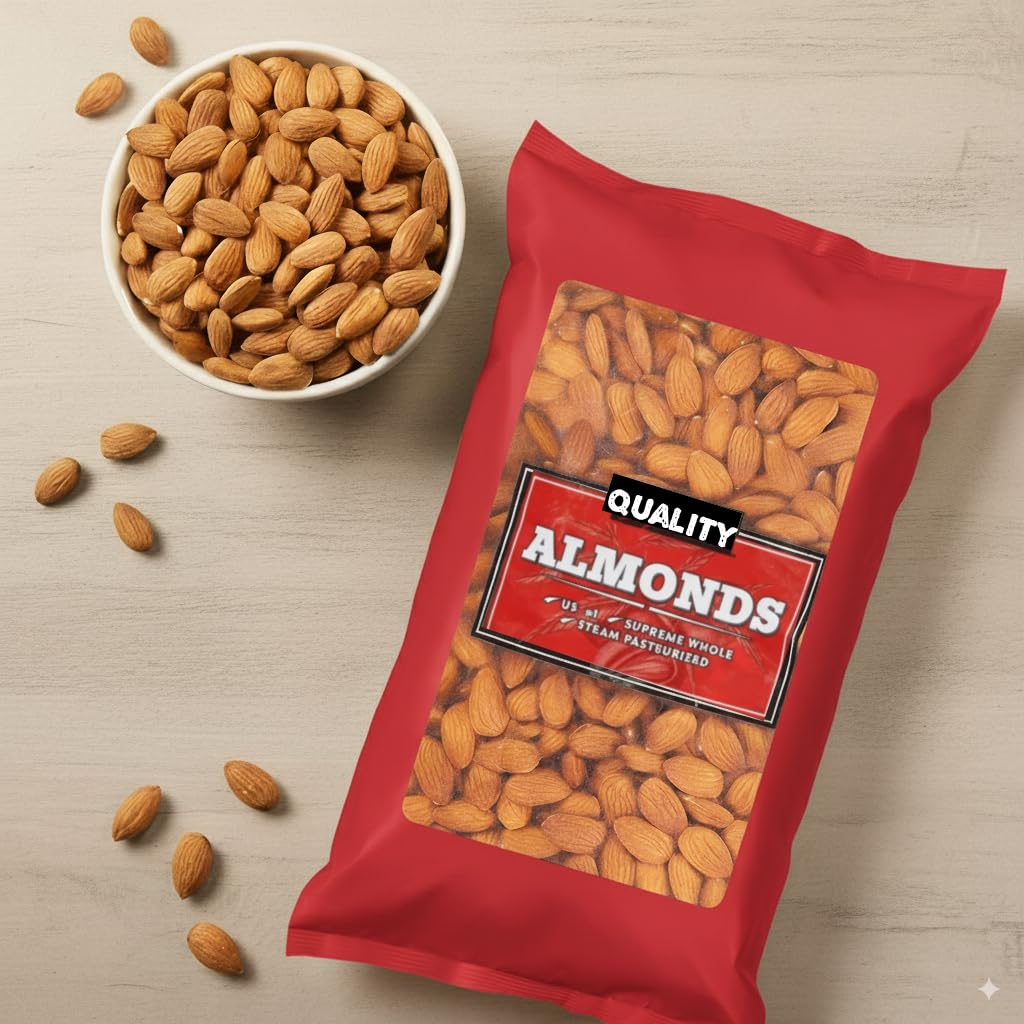 3 lb Supreme Natural Snack Nuts Whole Almonds Unsalted, Unroasted