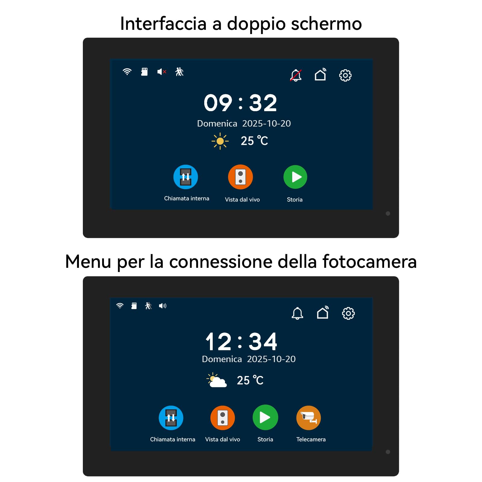 Videocitofono con monitor touch da 7 pollici, compatibile SOLO con i sistemi di videocitofonia KW02-IP7, KW06-IP7, KW02-IP10, KW07-IP7-kit 1080P