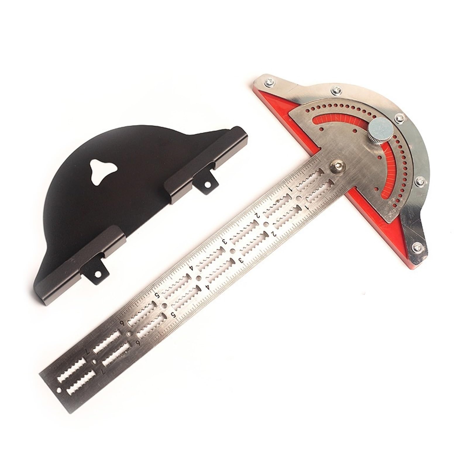 Micrometer, 1Pc 0-180° Angle Gauge - Aluminum Alloy Woodworkers Protractor, Edge Ruler & Precision Finder for Carpenter Measuring(B)