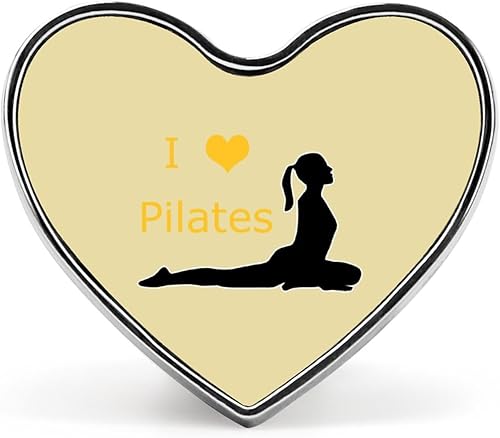 I Love Pilates Yoga Cute Lapel Brooch Pins Fashion Metal