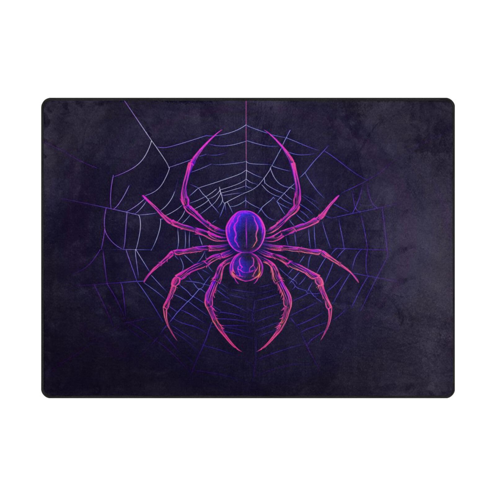 Grand tapis araignée violet fluo de 203 x 147 cm pour salon moderne