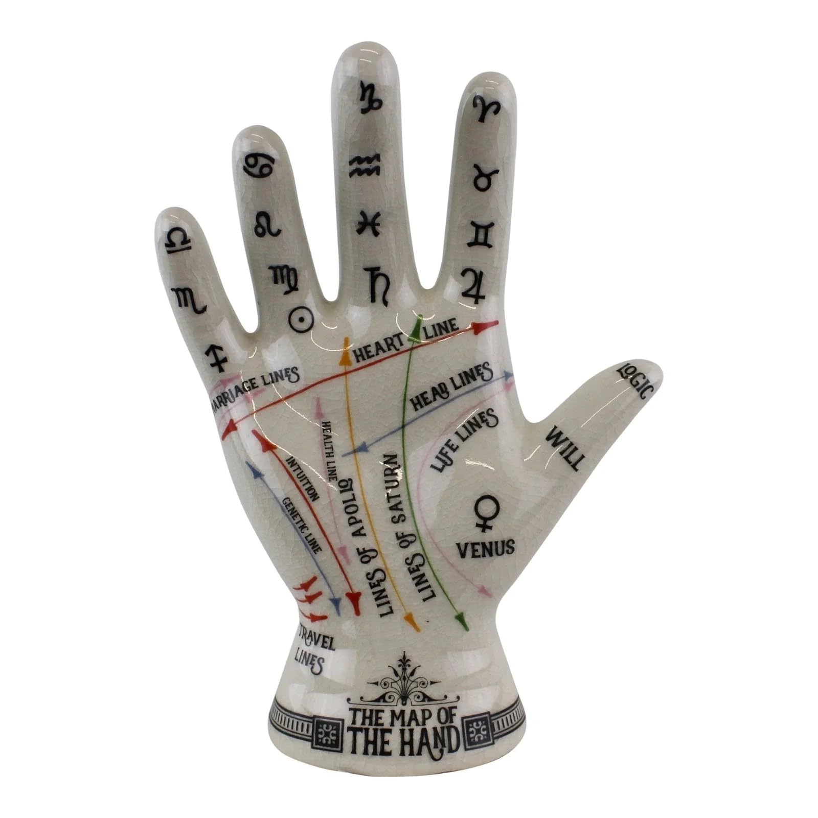 Geko Ceramic Crackle Phrenology Hand