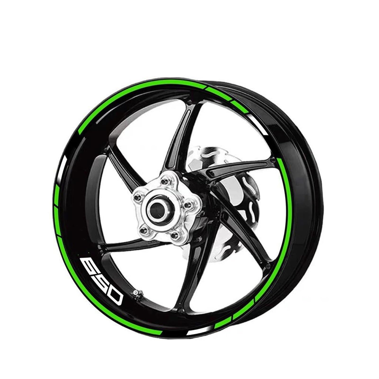 Motorcycle Reflective Rim Stripe Stickers Edge 1 Set for Kawasaki for Z650 for Z-650 Motorbike(Color6)
