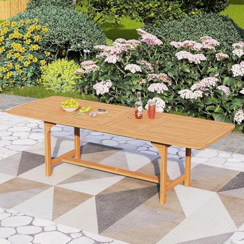 PHI VILLA Extendable Acacia Outdoor Dining Table