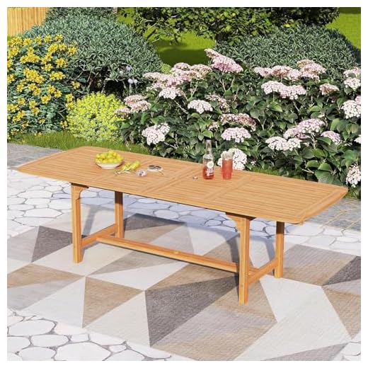 PHI VILLA Expandable Teak Outdoor Table