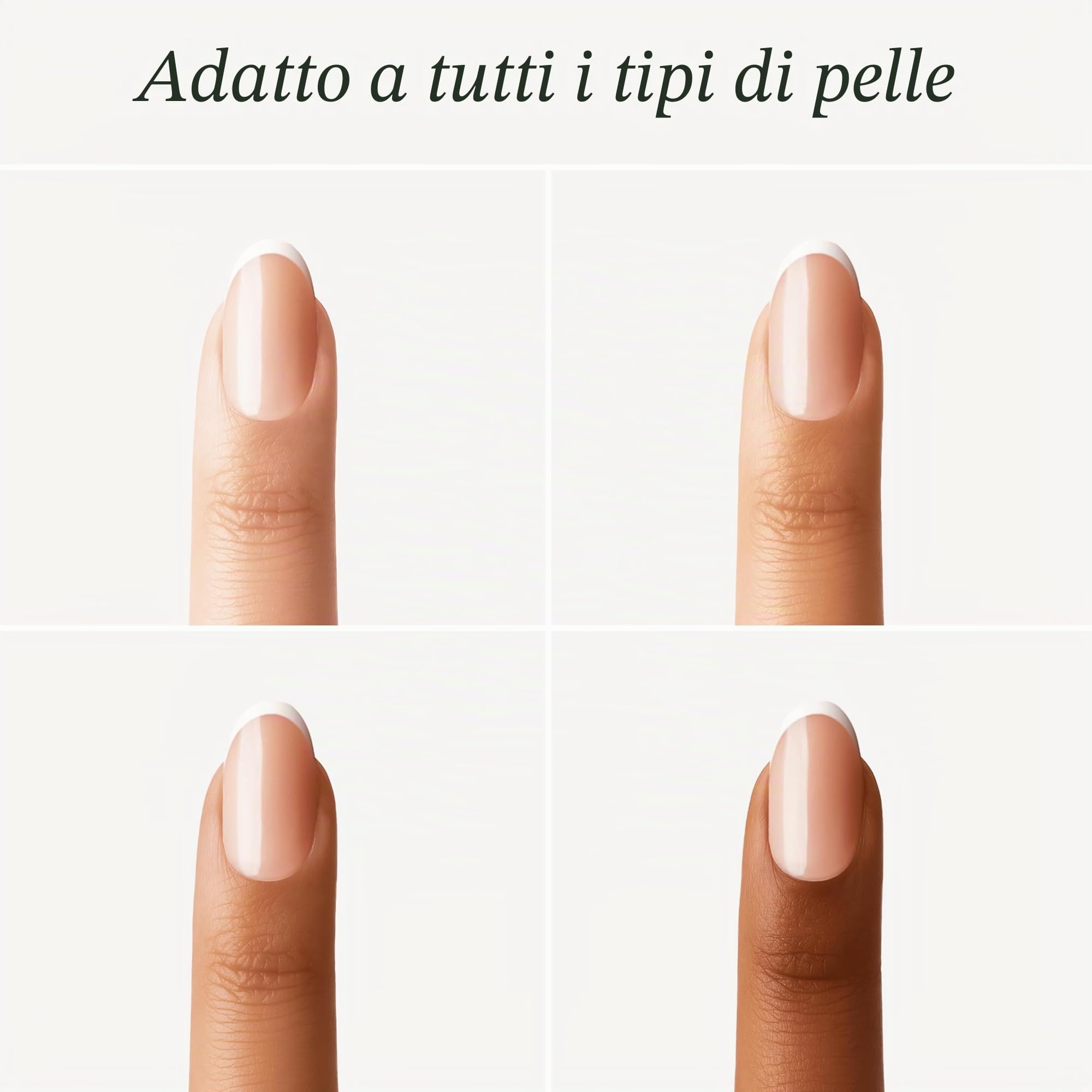DOONAILS Soft Gel Press On Nails Set da 30 pezzi Classic French forma arrotondata unghie da incollare, copertura completa in qualità da salone, finte unghie in gel morbido, medio, naturale e piacevole