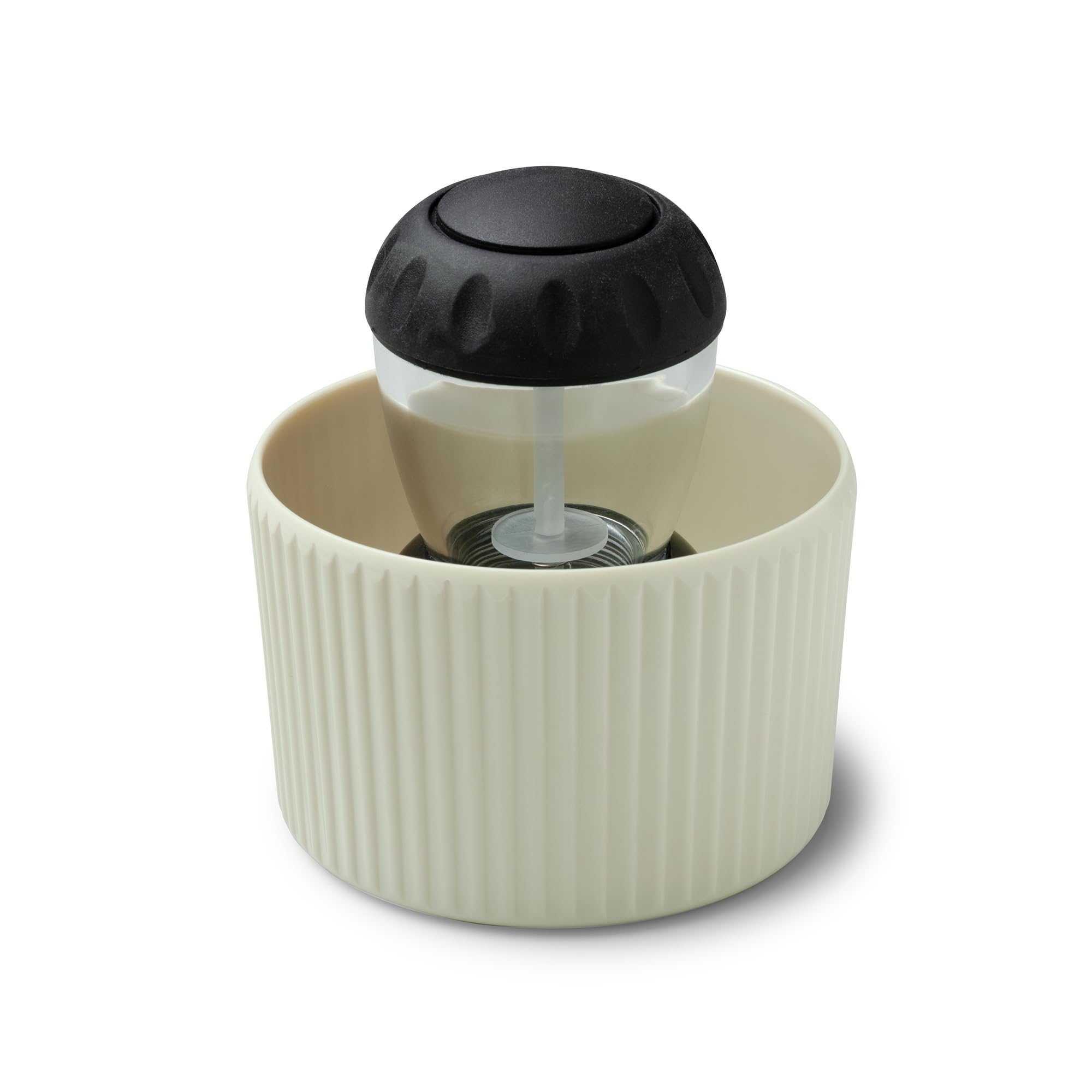 Zeal Soap Dispensing Dish Brush – Palm Washing Up Kitchen Brush with Melamine Pot Holder & Sink Organiser (Cream)