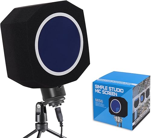 Piwerod Protector de aislamiento de micrófono apto para estudios de grabación, apto para micrófono de 1.77 a 2.36 pulgadas