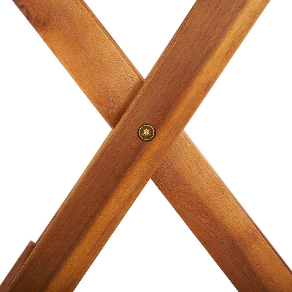 vidaXL Tavolo da Giardino Pieghevole con Foro Ombrellone Rustico Robusto Tavolino Arredi per Esterni 60x75 cm Naturale Legno Massello d'Acacia