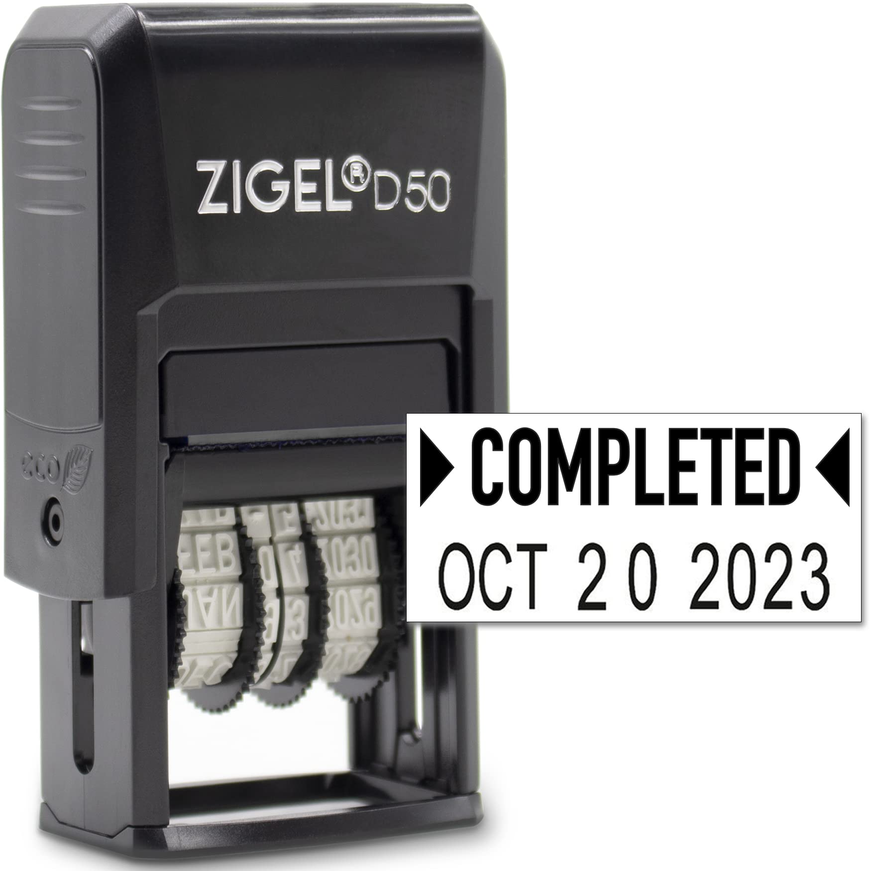 ZIGEL D50 - Timbro con data e frase - autoinchiostrante - nero COMPLETED