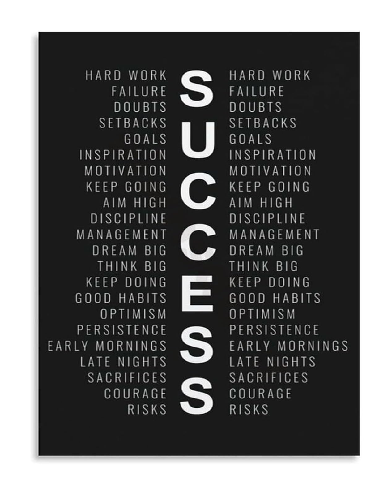 NWPNLXEA Motivational Wall-Art Poster About Success Inspirational Quote for Office Home and Study Room Unframed,12x18inch(30x45cm)