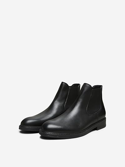 SELECTED HOMME Chelsea boots van leer, model 'SLHBLAKE LEATHER' in zwart online kopen | P&C