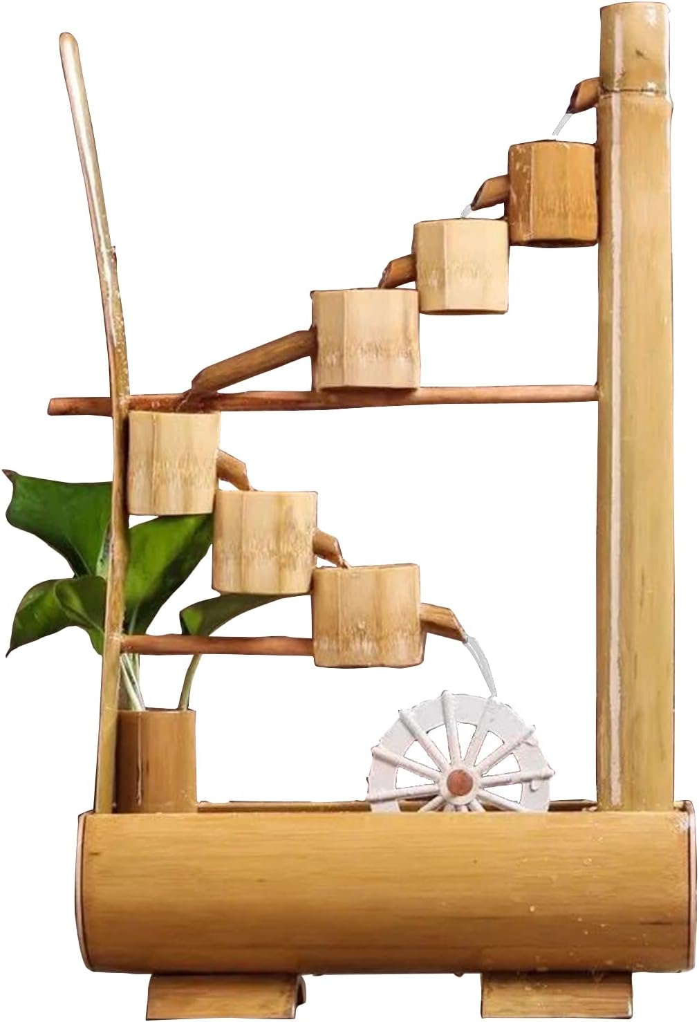 Bamboo Water Fountain with Pump,Garden Decorative Statue,Indoor Outdoor Sculpture,Bamboo Water Feature,for Garden Patio Deck Porch,1, 1