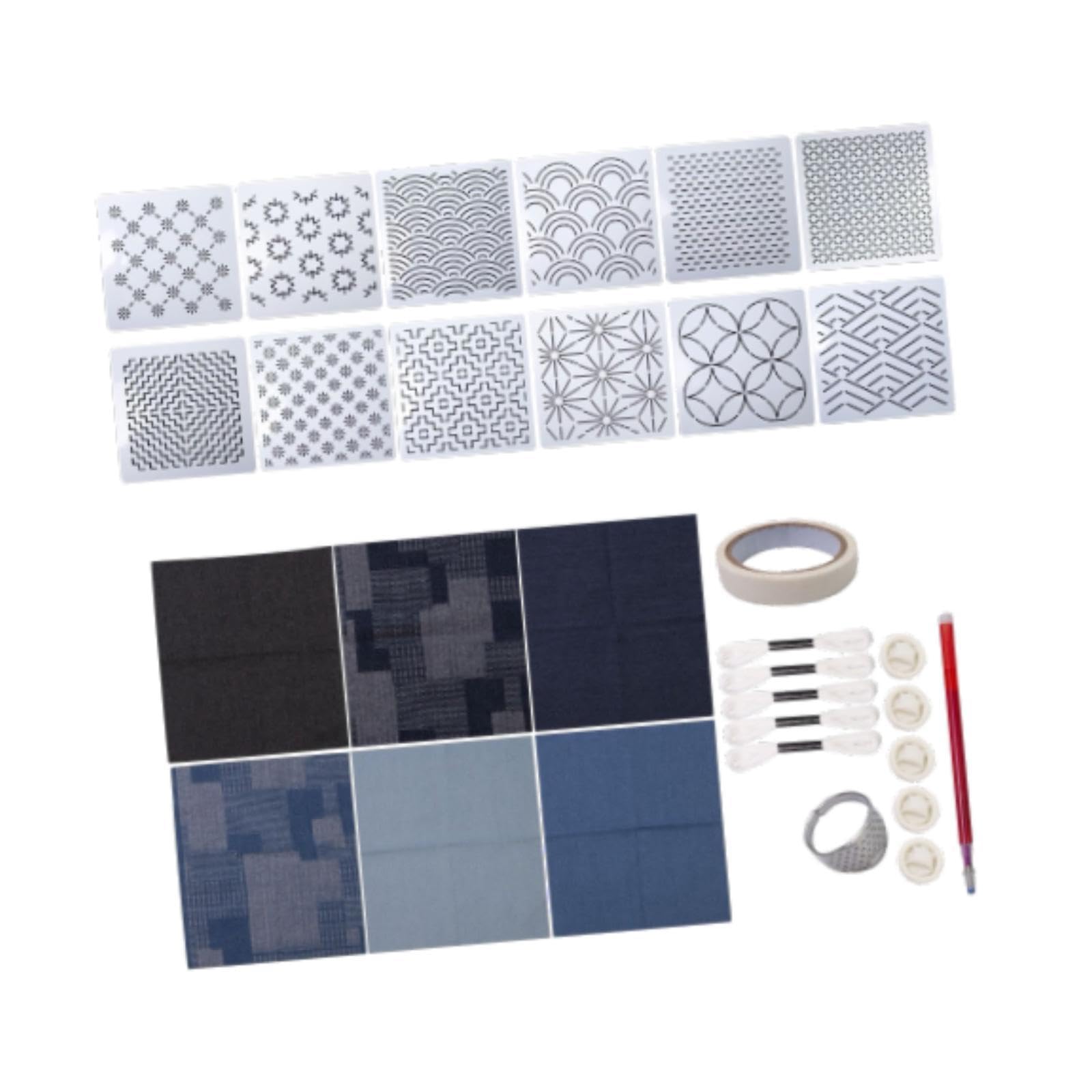 KSJOAIDDE Set di 5 set di accessori da ricamo per principianti, accessori per patchwork, sottobicchieri, set B