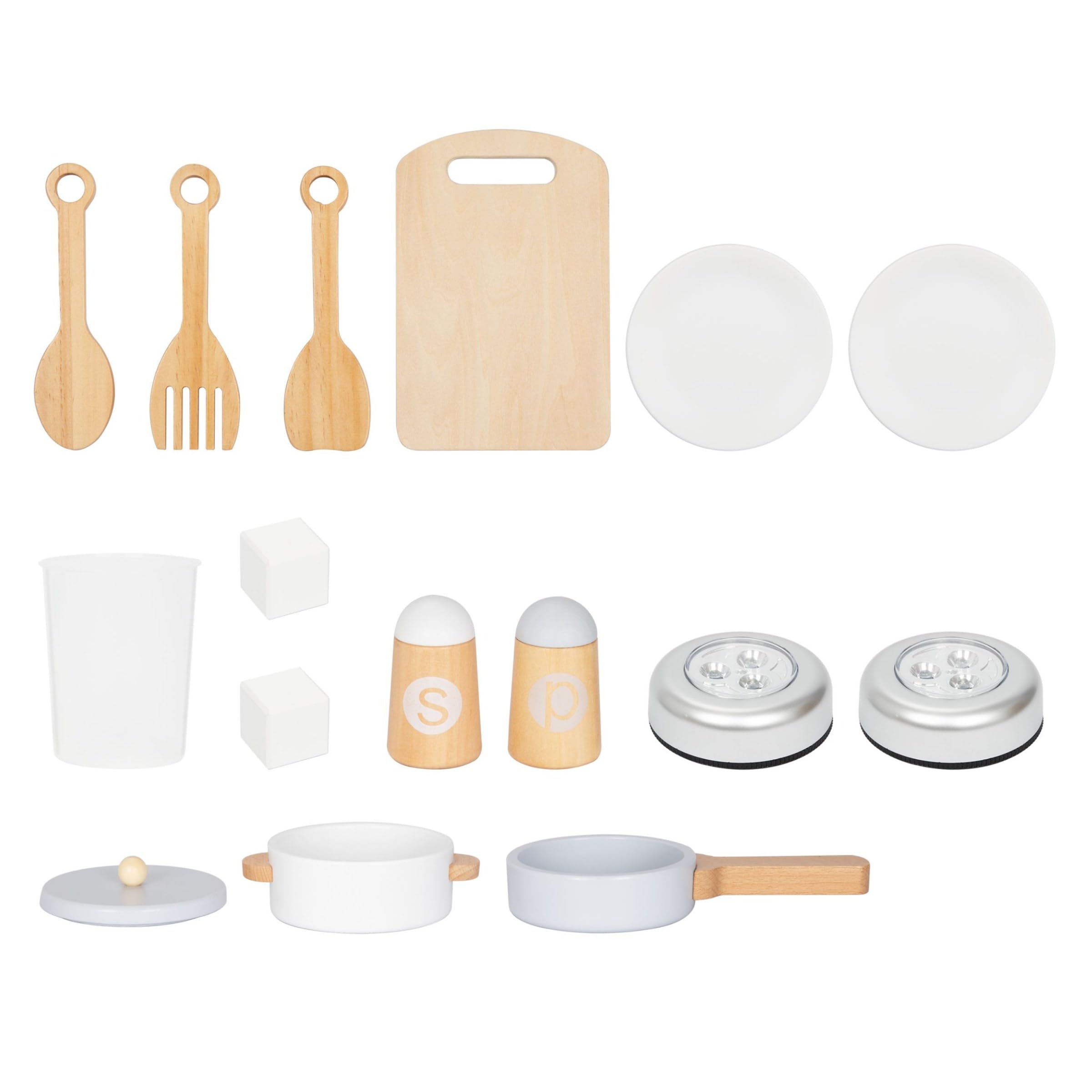 Mamabrum Cucina in legno per bambini 3+, grande, interattiva XXXL fornello interattivo con illuminazione a LED, set da cucina con lavatrice, forno, lavastoviglie, cappa e pentole