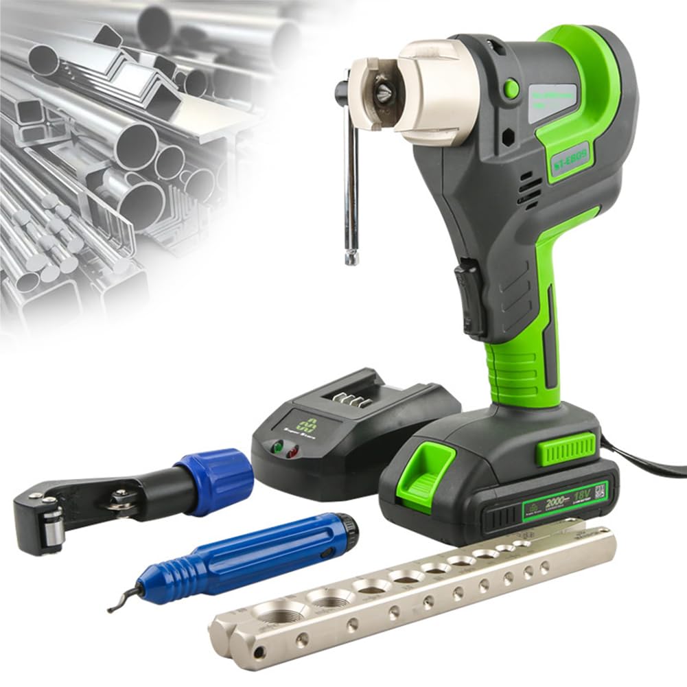 IUokLU Electric Pipe Tube Expander Tool, Flaring Tool Kit for 1/4'' - 3/4'' and 6-19mm Single Flare, 45° Eccentric Type Manual Tubing Flaring Tool Kit with Pipe Cutter, for Copper Aluminum Pipe