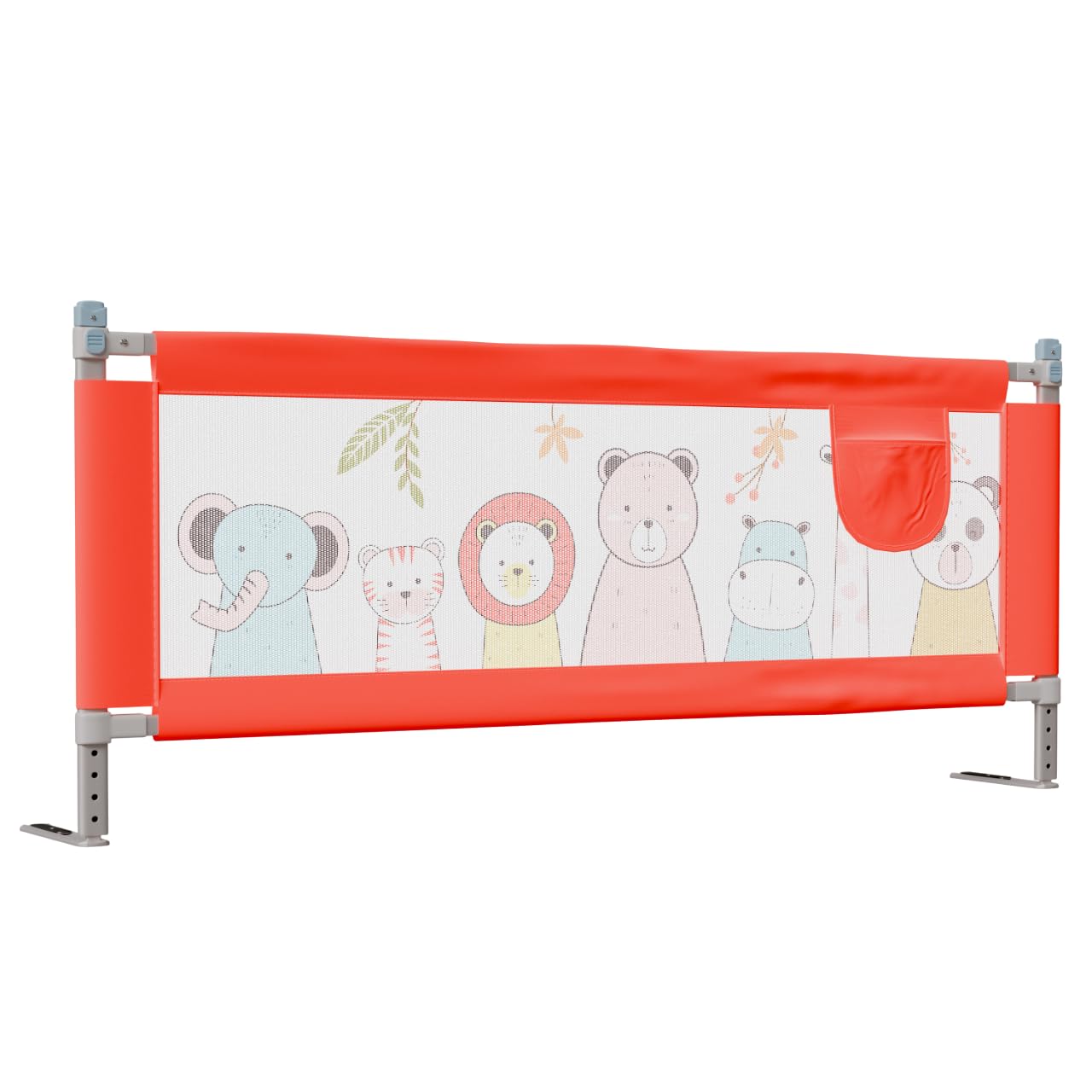 Luvlap Comfy Baby Bed Rail Guard (6 ft x 2.3 ft), 180cmx72cm, Bed Rails for Baby & Toddler Safety, Portable, Adjustable Height, Single Side Bed Rail, Pack of 1, Printed Pink New-image-3