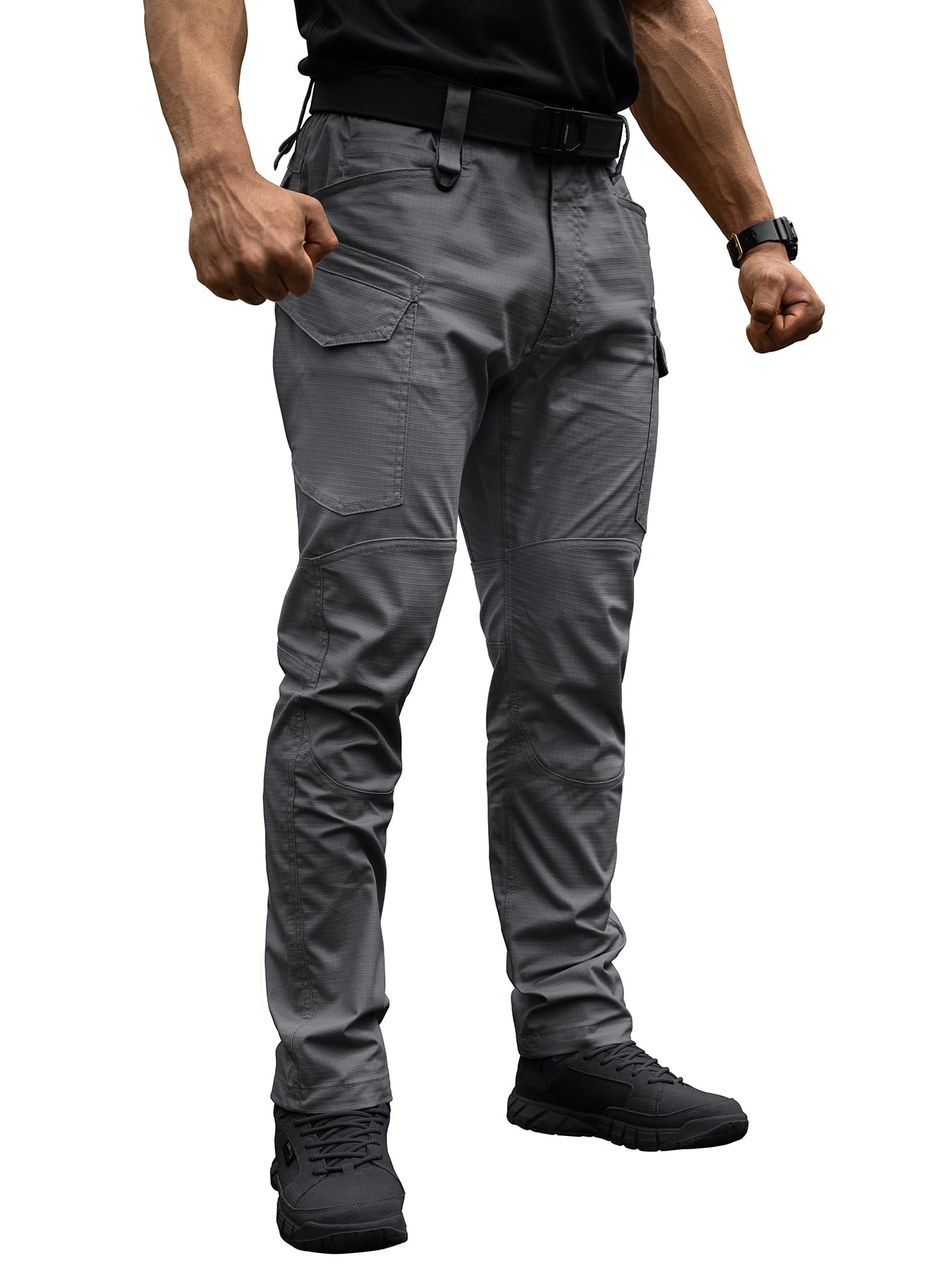 Mens Tactical Pants Flex Ripstop Cargo Trousers for Outdoor Hiking Work Casual Pants Large Capacity Clothing