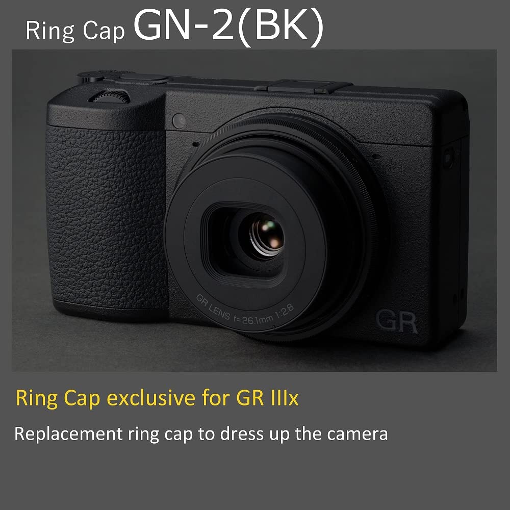 RICOH Ring Cap GN-2 (BK) Black [Compatible Models: GR IIIx] [Black Color Included in The Box] [Replacement Ring Cap to Dress up The Camera] 30491