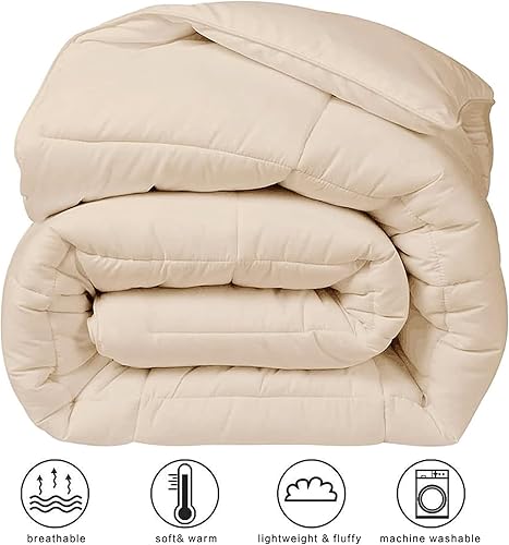 Miniatura 9 de Edredón alternativo de plumón con nudos en las esquinas, esponjoso, ligero, cálido y suave para todas las estaciones, colección de hotel reversible.