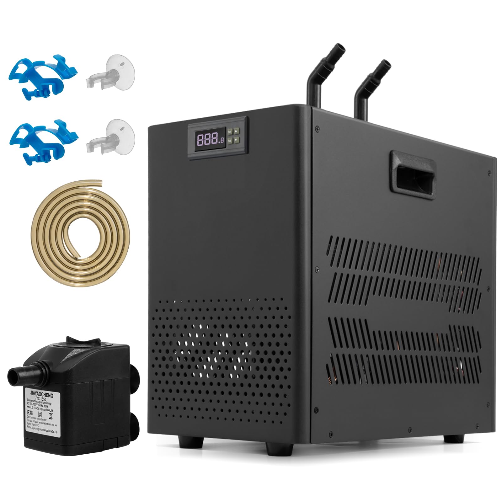 Enrienn Aquarium Chiller 42 Gallon, 1/10 HP Aquarium Water Chiller Quiet Compressor Cooling System, Aquarium Cooler Chiller for Saltwater & Freshwater