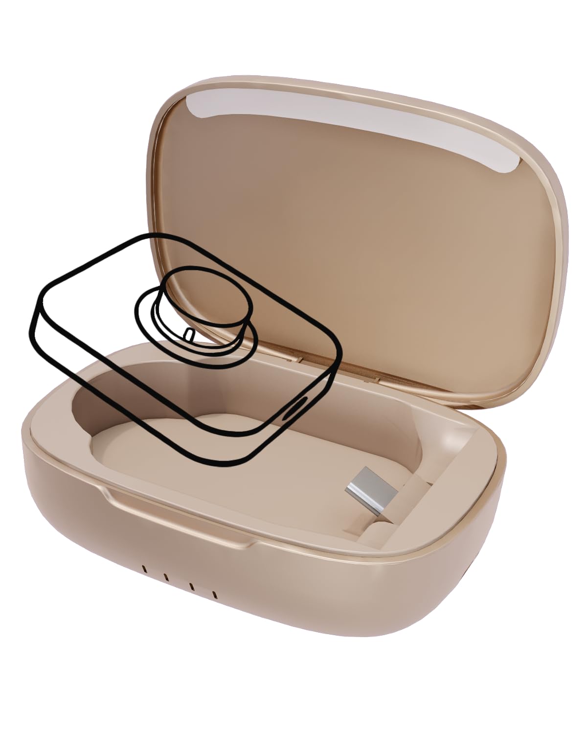 Updated Charging Case for Ring 4 & 3 Charger, Wireless Power Station Fits Official Chargers & Fit All-Sized Rings Gen 4 & 3 1000mAh (Official Charger NOT Included),Rosegold