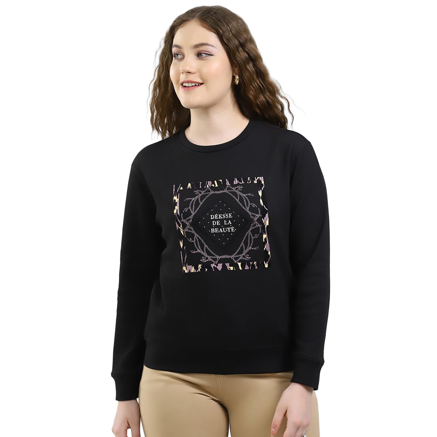 monte carlo Women’s Printed Top | Regular Fit | Round Neck | Full Sleeve | Pull-On Closure | Stylish Winter Top for Women-picture-21