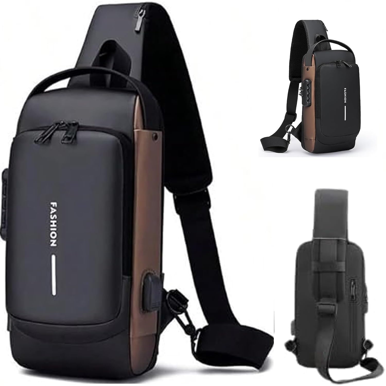Waterproof Polyester Slim Unisex Crossbody Sling Bag Chest Backpack Men's Shoulder Bag, Leisure Travel Handbag, Hard Shell Anti-Theft Chest Bag-image-21