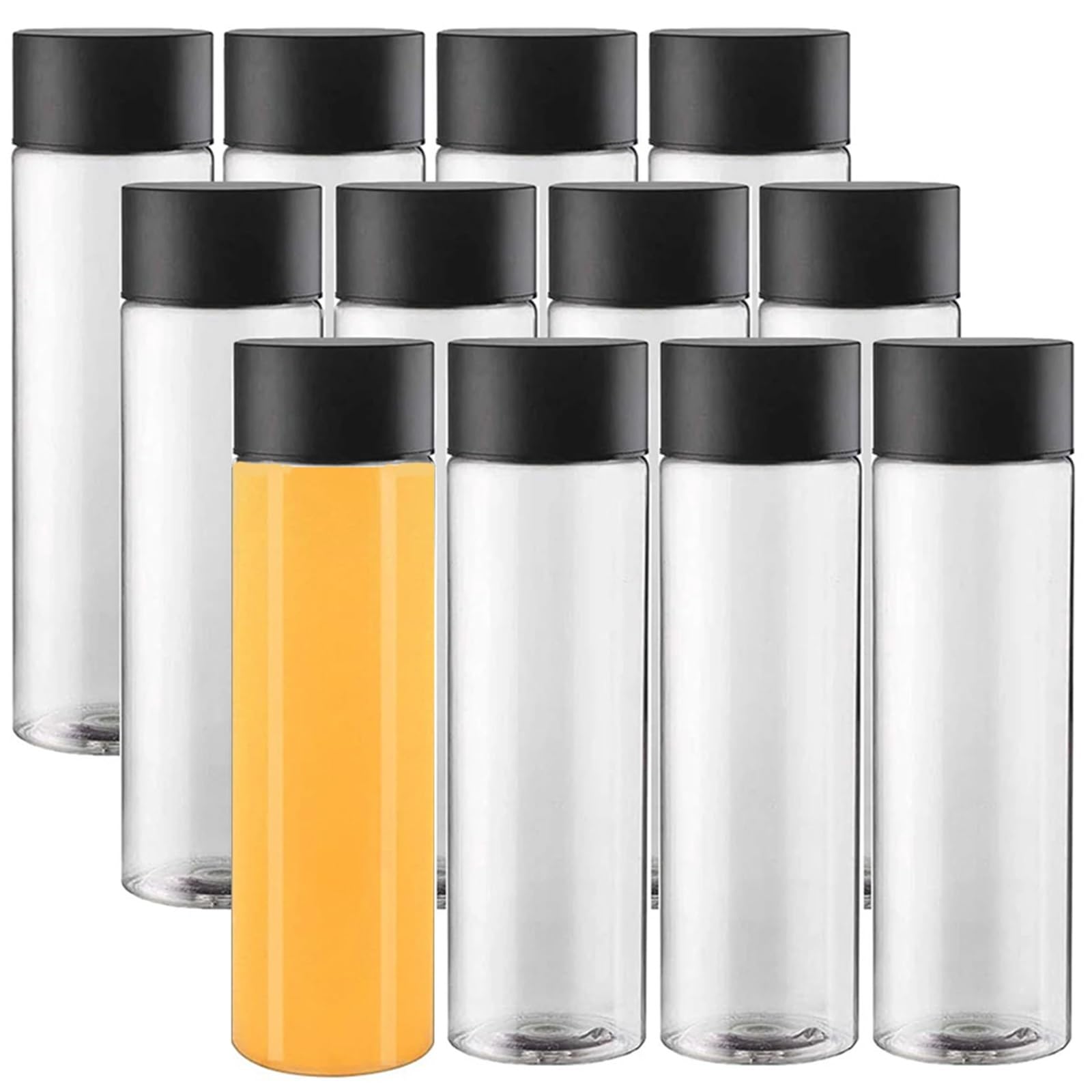 EnxJire Plastic Juice Bottles Empty Plastic Reusable Juice/Water Bottles As Smoothie For Sensory Crafts 6/12PCS for Kitchen(6PCS)