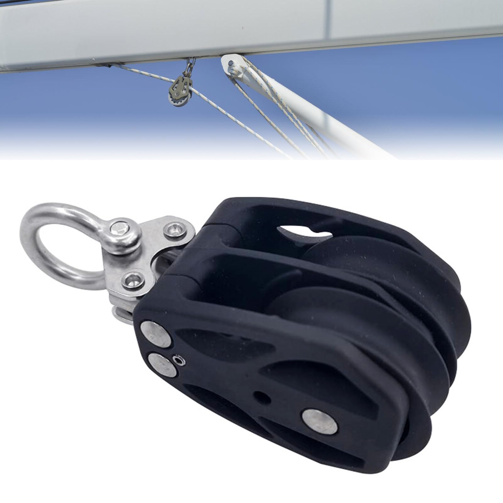 Kompakte Rigging Umlenkrolle, 50 mm Nylon Doppelscheiben Hardware