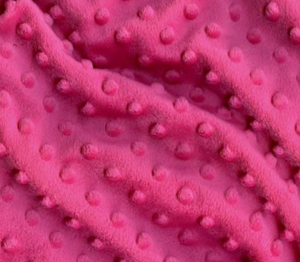 Minky Fabric Dimple Dot HOT Pink / 60 Wide/Sold by The Yard