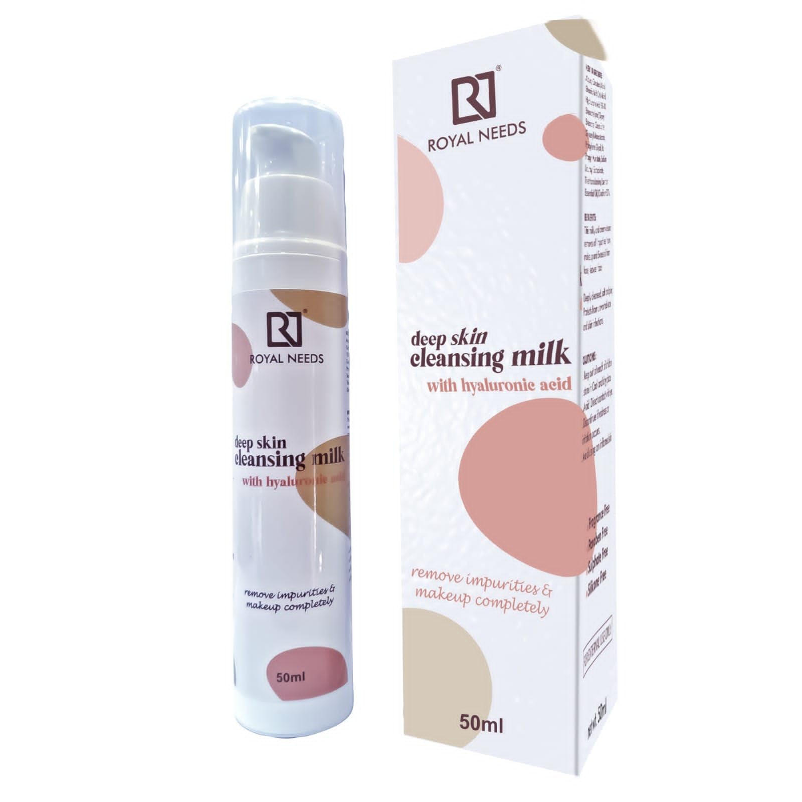 ROYAL NEEDS gentle face cleanser with Hyaluronic Acid removes makeup and excess oil prevents Acne 50ml
