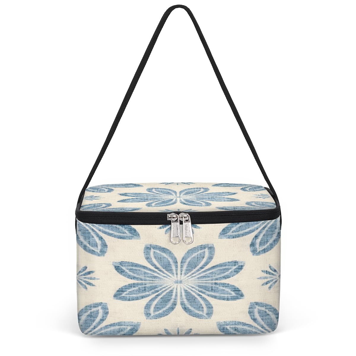 GzLeyigou Colorful Floral Lunch Bags for Women Men 9 Cans, Hot & Cold Food Delivery Bag Insulated Grocery Bag Insulated Lunch Box Abstract Flower Cooler Bag for Office Work Picnic Beach