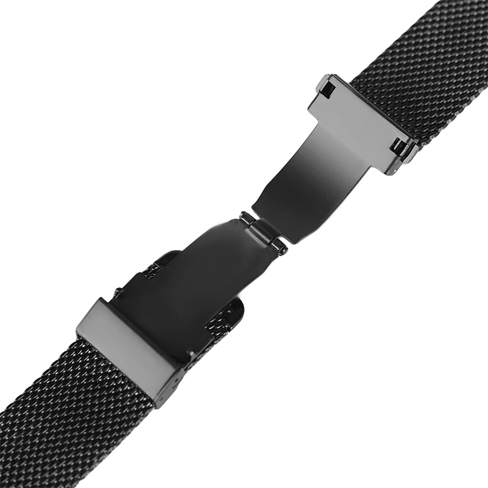 Pasek do zegarka Quick Release Mesh Pleciony metalowy pasek ze stali nierdzewnej dla mężczyzn i kobiet Regulowany 18 mm, 20 mm, 22 mm Bransoletka / 22 mm/Czarny
