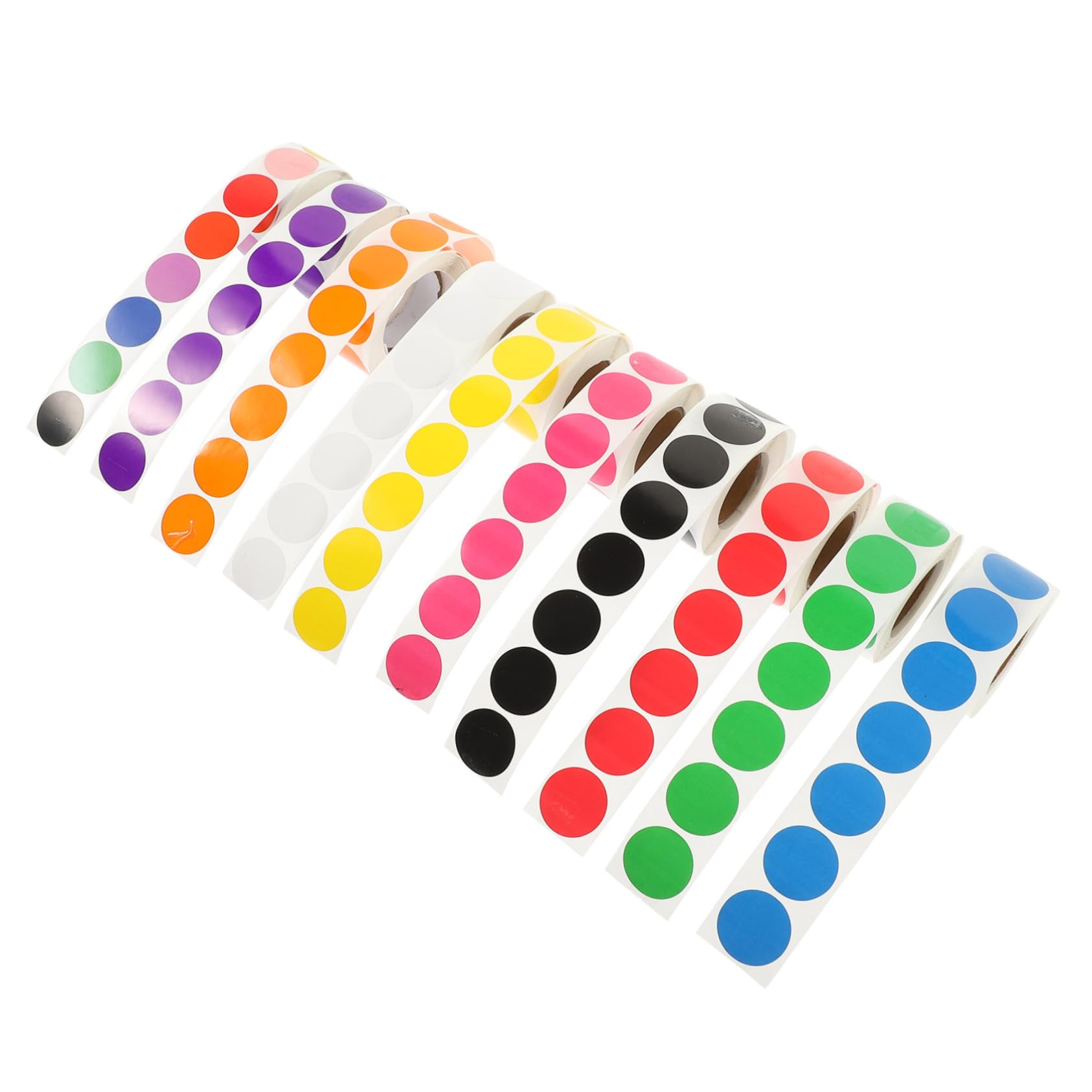 Etichette Adesive Rotonde Colorate Colore Casuale Scuola e Organizzazione 10 Pezzi Facili da Usare in Rame, 500 Pezzi per Rotolo, Adatte per Ufficio