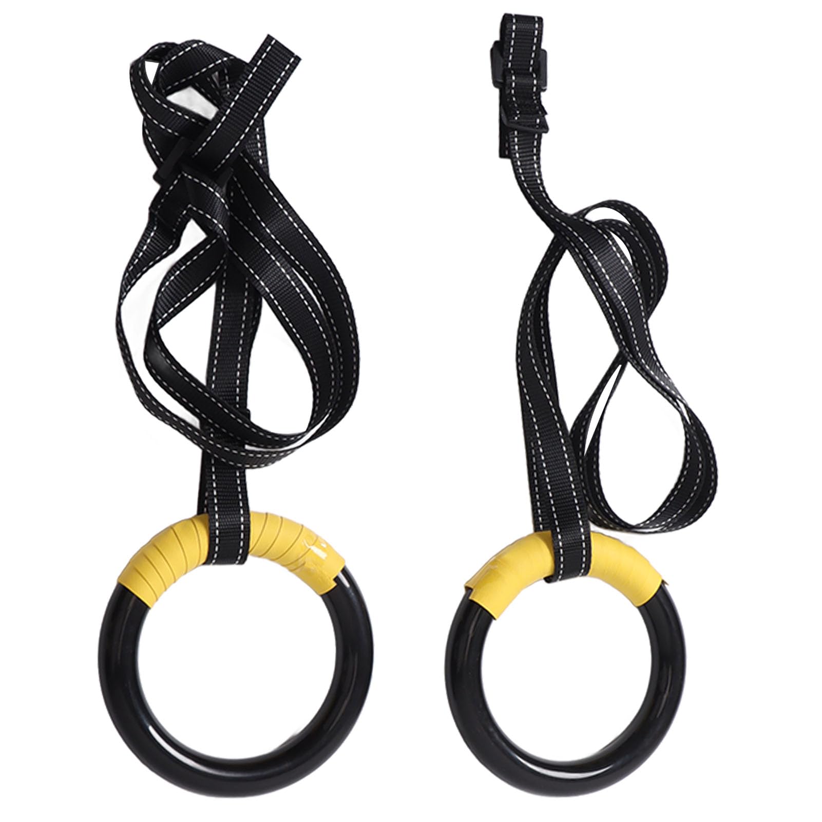 equlup Exercise Gymnastic Rings, Full Body Workout Rings Adjustable Buckle Anti Slip Heavy Load Comfortable Grip Gym Equipment for Strength Training