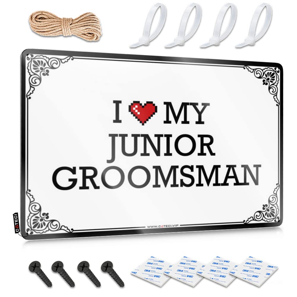 Poster Humor Tiki Decorations Home Decor - I Love My Junior Groomsman Fun Rustic Style Artwork For Pool Bar(30X40CM)