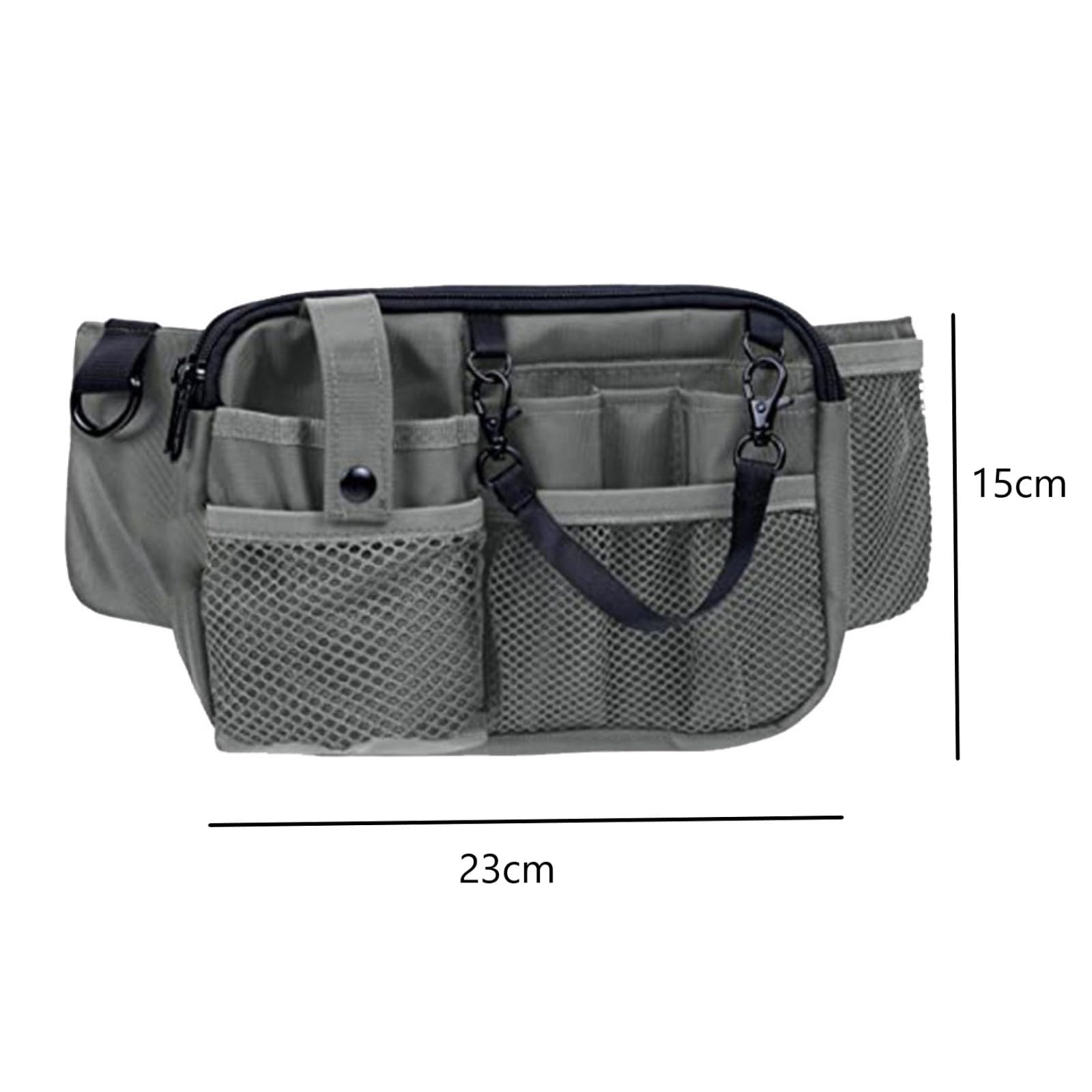 Bolsa de Enfermera, Riñonera Organizadora para Enfermeras, con Riñonera Ajustable y Múltiples Bolsillos (Gris)