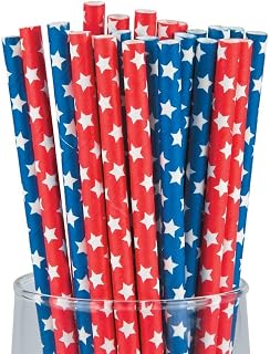 Patriotic Paper Straws (24 Pack)