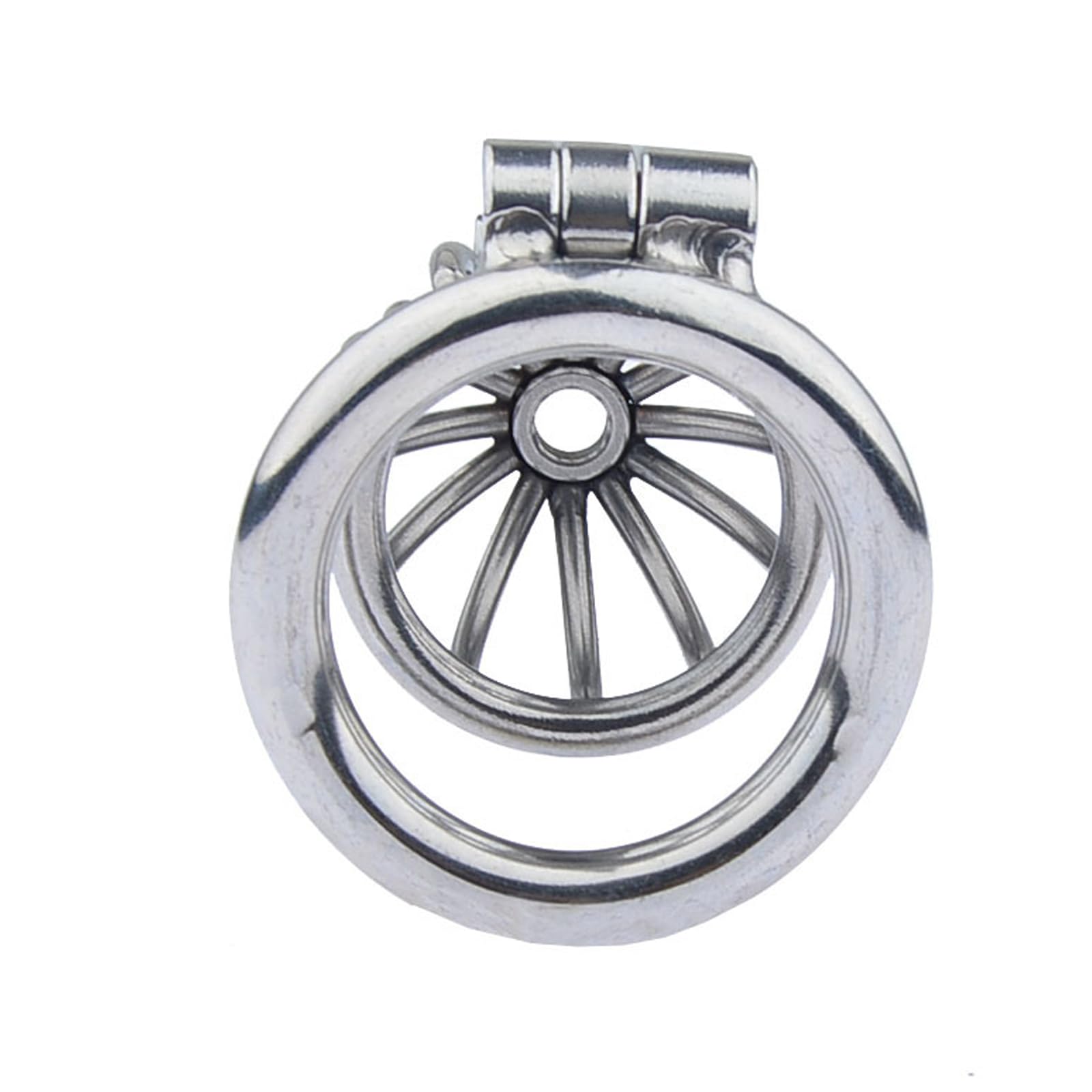 BDSMLOVE Gabbia di castità in acciaio inossidabile, Chastity cage con Catetere cavo, gabbia castità per uomo, cock cage per Prevenire L'erezione, uomo Castità Set di anelli (45 mm)